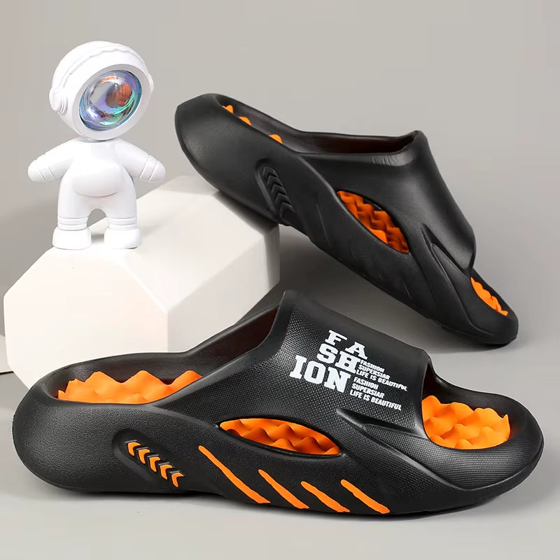 Summer Men Massage Slippers Indoor Outdoor Sandals Beach Casual Shoes Soft Sole Slides Men Flip-Flops Men'S Sandals Big Size 47