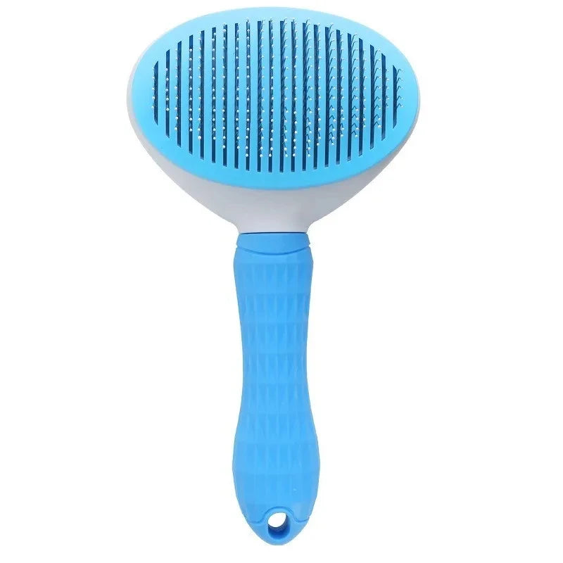 Keep your pet'coat clean, smooth, and healthy with this self-cleaning grooming brush,designed for both dogs and cats. The fine grooming bristles help remove loose hair, tangles, and mats while providing a gentle brushing experience