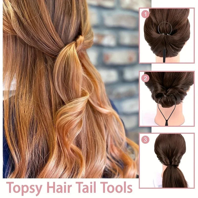 7pcs Hairdressing Tool Set Bristle Rat Tail Edge Comb Eyebrow Brush with Braiders Ponytail Creator Water Sprayer Styling Set