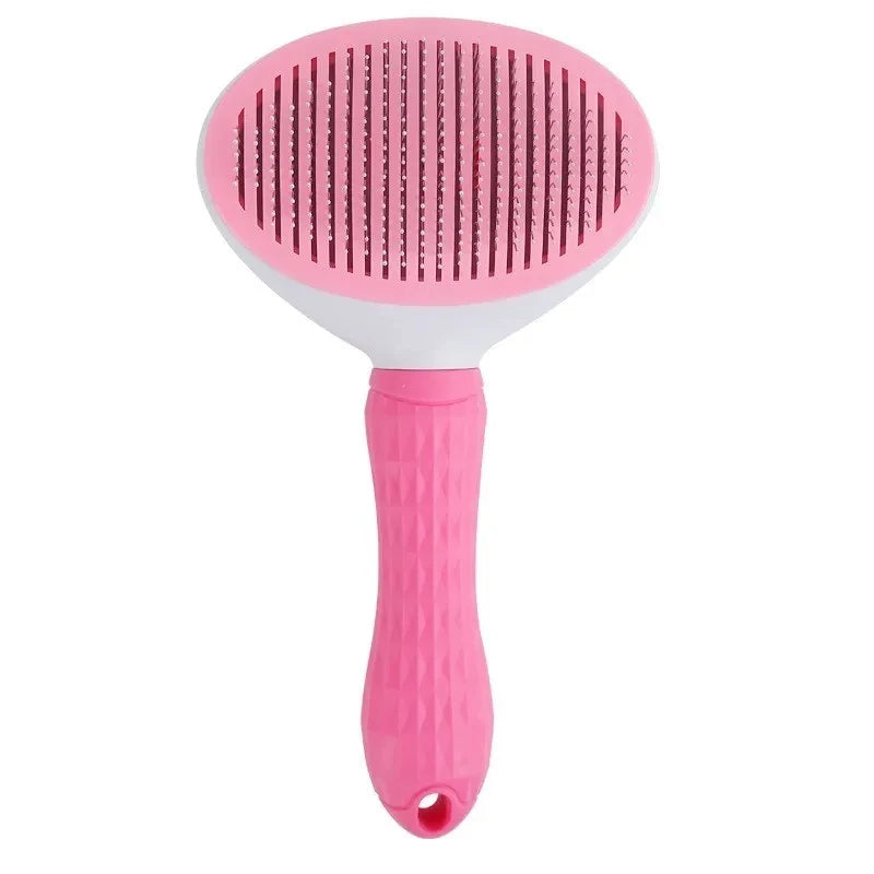 Keep your pet'coat clean, smooth, and healthy with this self-cleaning grooming brush,designed for both dogs and cats. The fine grooming bristles help remove loose hair, tangles, and mats while providing a gentle brushing experience