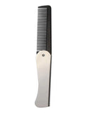 1pc Foldable Anti Static Pocket Steel Comb Men's Oil Head Portable Beard Comb Foldable Styling Tool Special for Real Hair Wigs