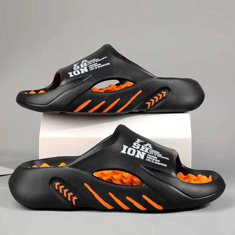 Summer Men Massage Slippers Indoor Outdoor Sandals Beach Casual Shoes Soft Sole Slides Men Flip-Flops Men'S Sandals Big Size 47