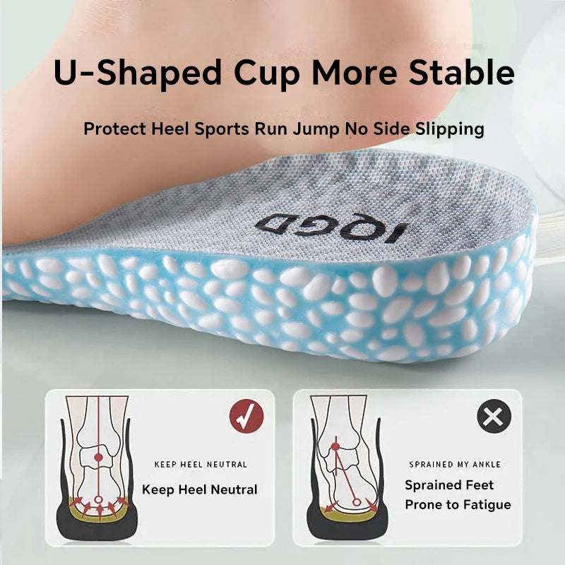 EVA Material Invisible Height Increase Insoles for Shoes Breathable Shock Absorption Comfortable for Women Men