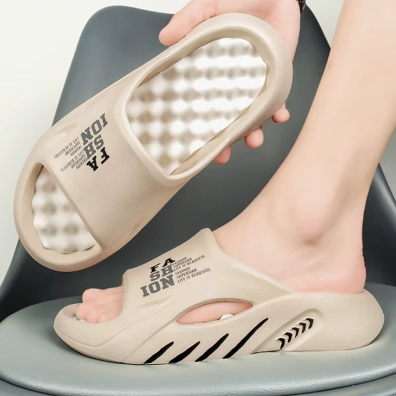 Summer Men Massage Slippers Indoor Outdoor Sandals Beach Casual Shoes Soft Sole Slides Men Flip-Flops Men'S Sandals Big Size 47