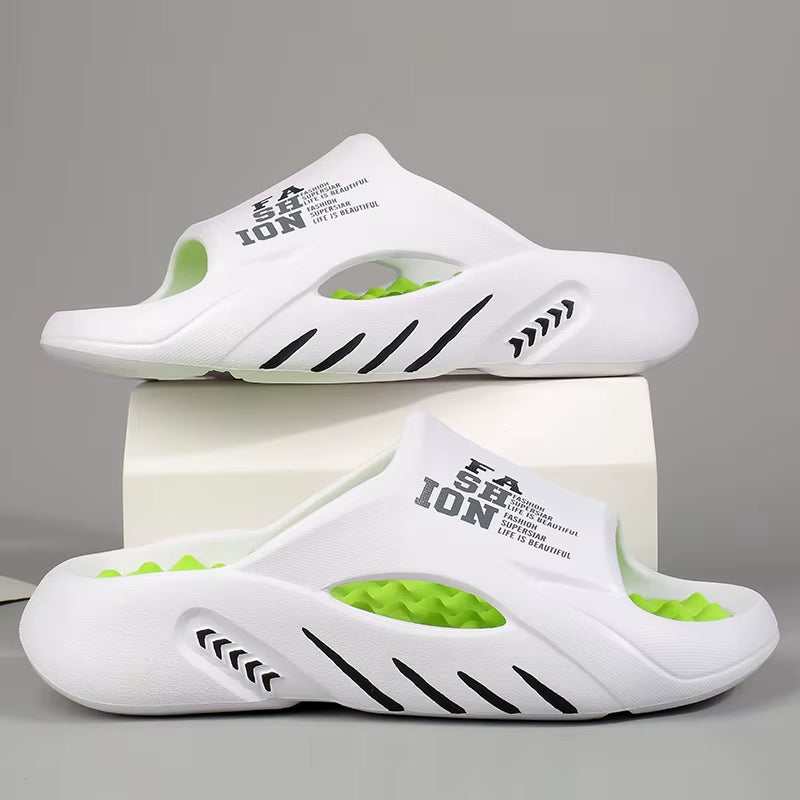 Summer Men Massage Slippers Indoor Outdoor Sandals Beach Casual Shoes Soft Sole Slides Men Flip-Flops Men'S Sandals Big Size 47
